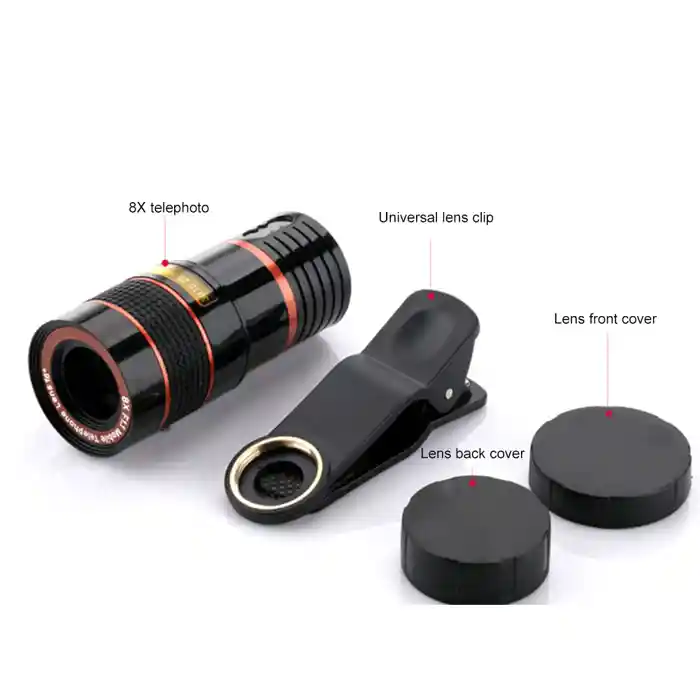Telescope 8X Long Focus Mobile Phone Clip-on Lens Telescope Telephoto HD Lens External Zoom Special Effects Magnifier